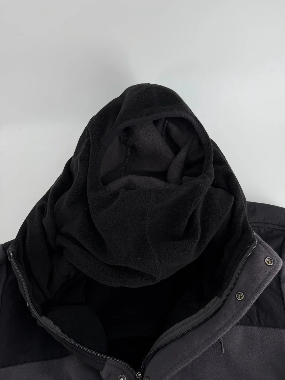 The North Face Mens L Heavyweight Full Zip Hoodie Jacket Built-In Balaclava Mask